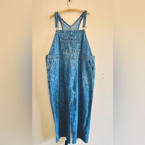 St. John's Bay Vintage Denim Bib Overalls 24W plus size cotton 1990’s boho